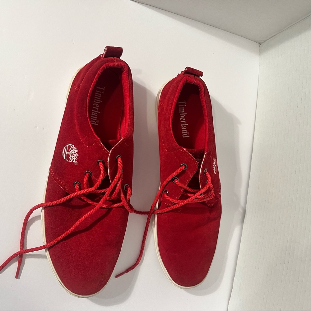Timberland Red Men's Suede Sneakers - Picture 3 of 6